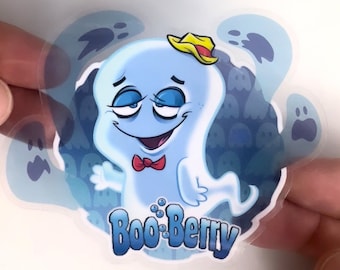 BOO-BERRY 4" TRANSPARENT vinyl sticker - Free Shipping!