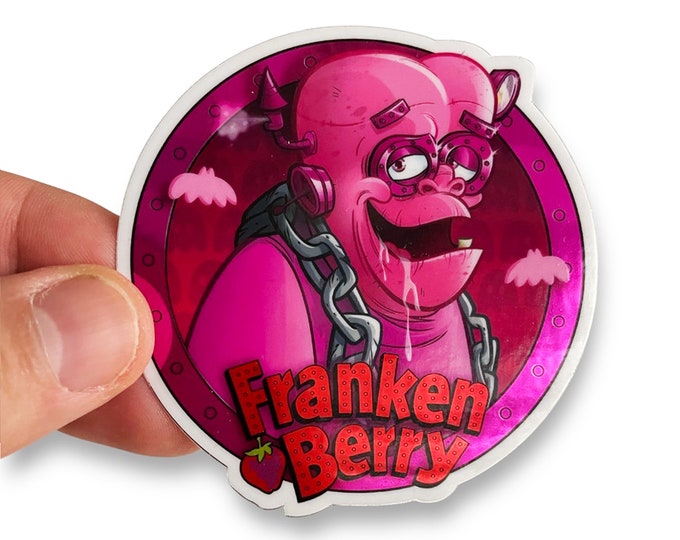 FRANKEN BERRY 3" Metallic Vinyl Sticker - Free Shipping!