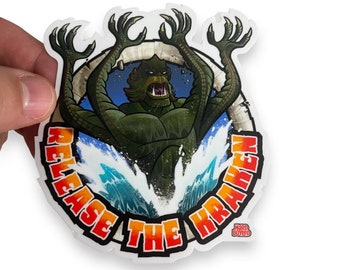 RELEASE THE KRAKEN "Clash of the Titans" 4" Vinyl Sticker - Free Shipping!