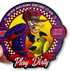 DASTARDLY & MUTTLEY "Play Dirty" 3" Vinyl Sticker - Kostenloser Versand!