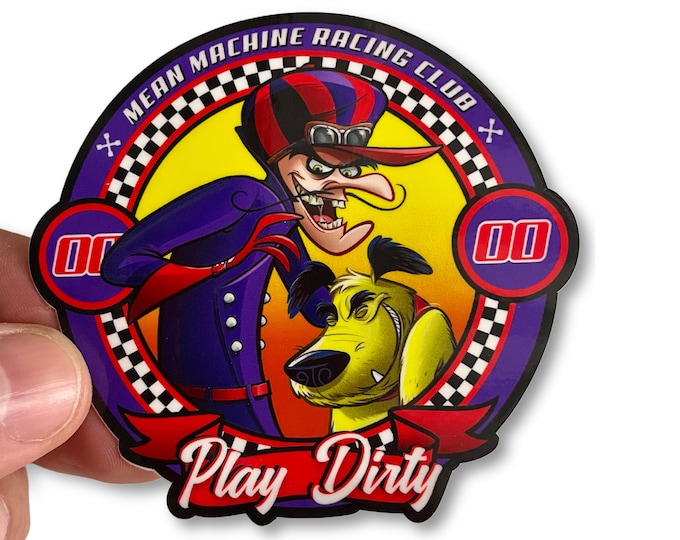 DASTARDLY & MUTTLEY "Play Dirty" 3" Vinyl Sticker - Free Shipping!