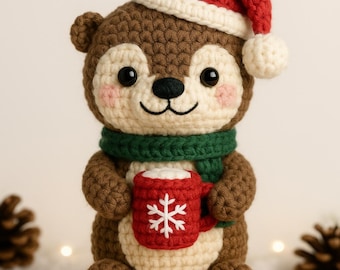 Ollie the Otter Amigurumi Pattern • Kawaii Christmas Crochet Plush • Beginner Friendly Winter Animal PDF