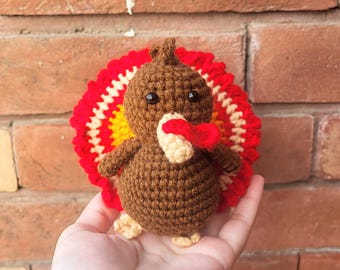 Amigurumi Turkey Crochet Pattern - Thanksgiving PDF Tutorial (Instant Download)