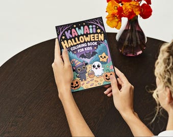 Kawaii Halloween Coloring Book for Kids - Cute Halloween Coloring Book for Kids – Fun Kawaii Designs for Boys and Girls!