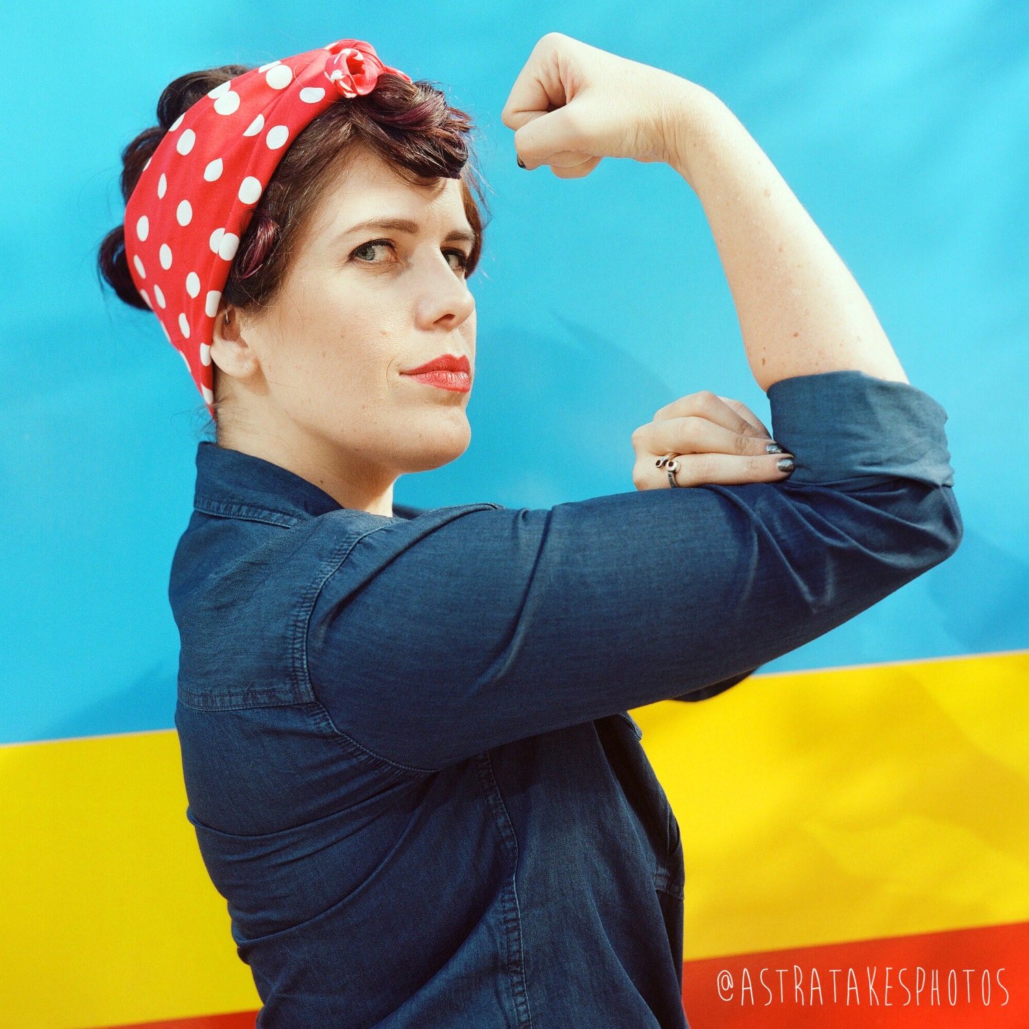 Rosie Rally Bandanna Retro Pinup Girl. Rosie the Riveter