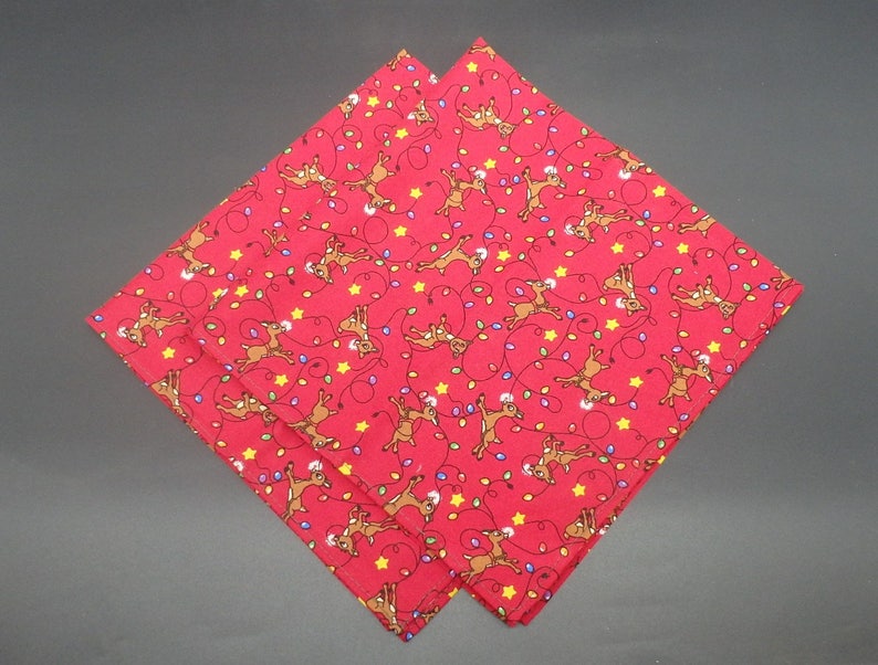 Rudolph /& Christmas Lights Christmas Gift Christmas Dinner Napkins Holiday Napkins Christmas Wedding Gift Hostess Gift