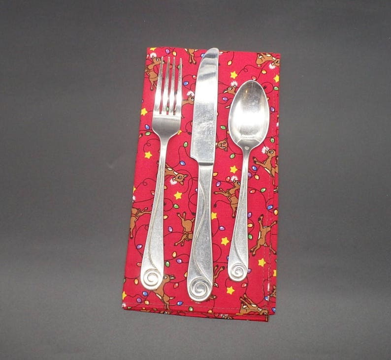 Rudolph /& Christmas Lights Christmas Gift Christmas Dinner Napkins Holiday Napkins Christmas Wedding Gift Hostess Gift