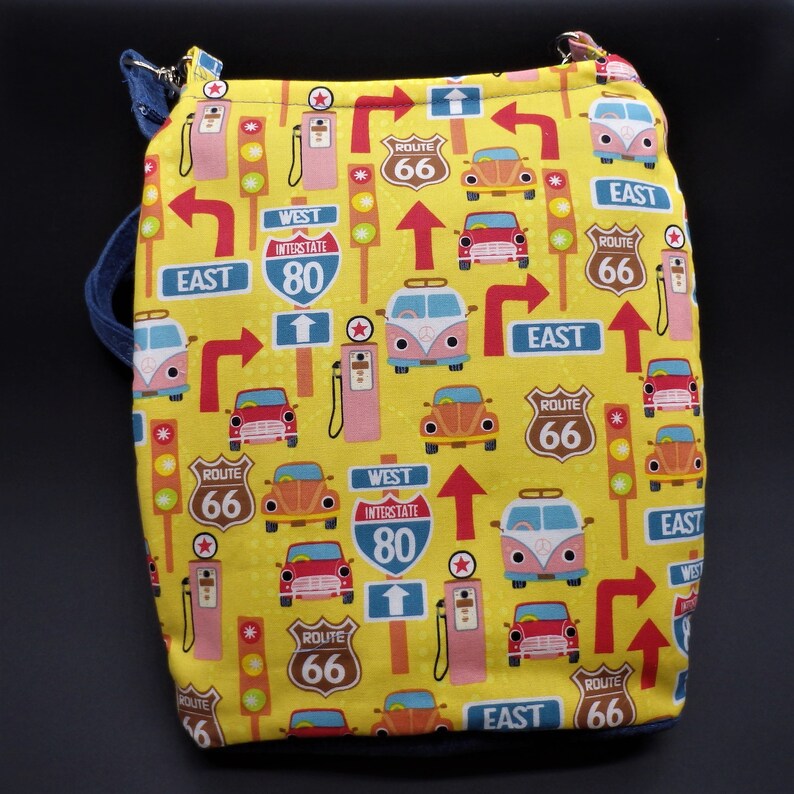 Highway 66 Purse Route 66 Bag Denim CrossBody Bag Ramona Etsy