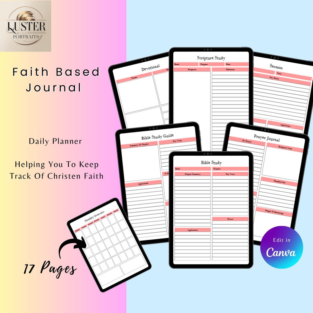 Faith Based Journal Canva Template: Prayer Journal, Bible Study ...