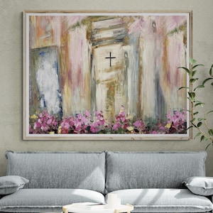 Canvas and Paper Prints of 'Angel in The Church' - Modern Christian Art Large, Abstract Christian Art - Modern/Cropped View by June Jameson