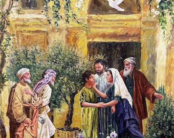 Finding in the Temple Art: 5th Joyful Mystery Catholic Print