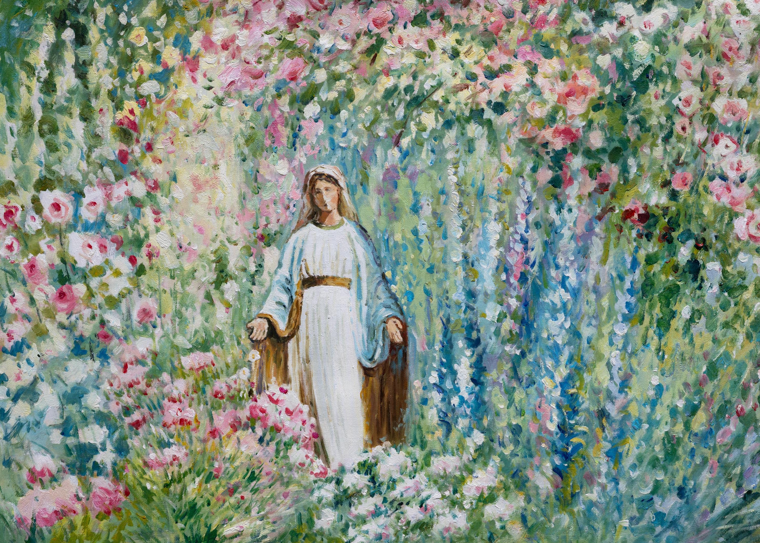Virgin Mary Art Canvas Print, Catholic Mothers Day, Our Lady of Grace ...