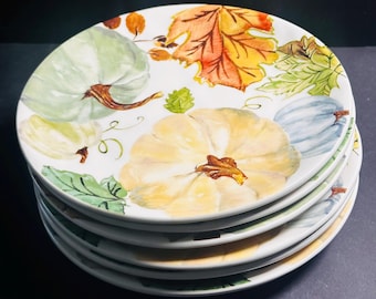 Set di 6 piatti da dessert/insalata autunno/raccolto/zucca di Potter's Studio, da 20 cm circa.