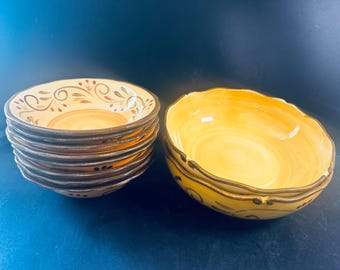 Home Trends Italian Villa set of 8 soup/salad/pasta bowls 8.25" -+ 2 serving bowls