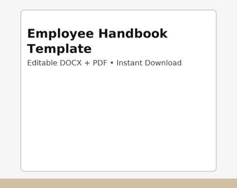 Employee Handbook Template