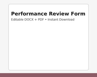Performance Review Form