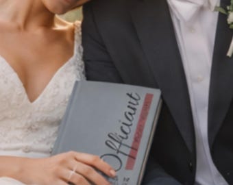 Personalized Wedding Officiant Book, Minimalist Ceremony Script Keepsake