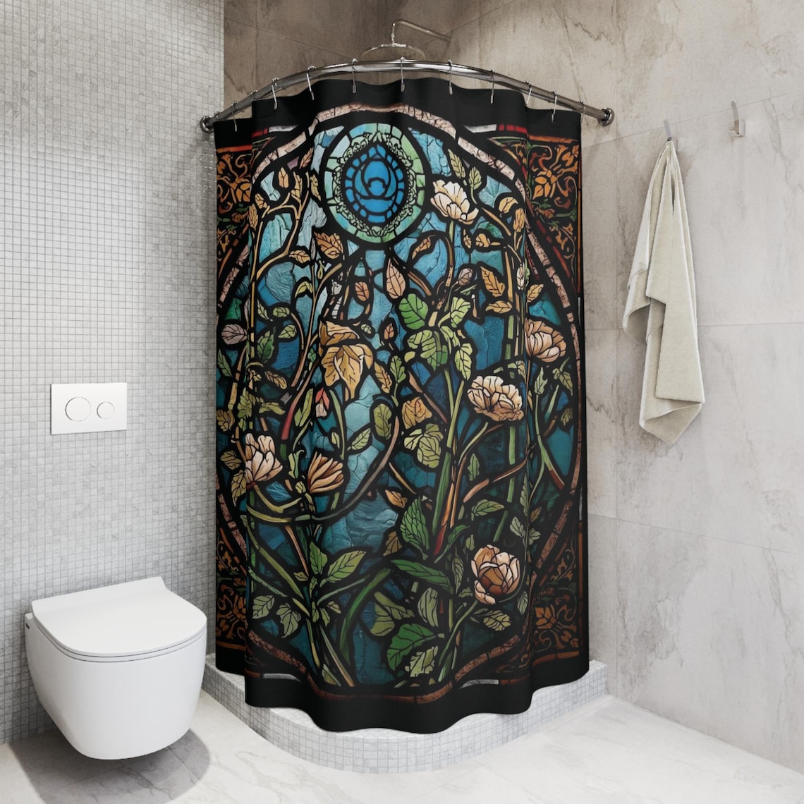 Stained Glass Shower Curtains
