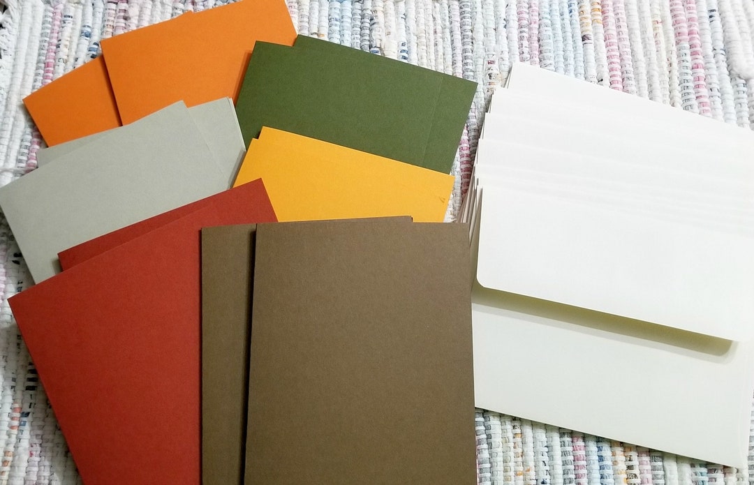 Blank Fall Colored Cards and Envelopes Set of 12 - Etsy