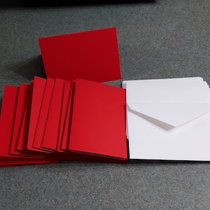 Small Blank Red Cards and Envelopes