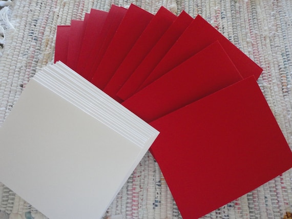 Blank Red Cards and Envelopes   Set of 12