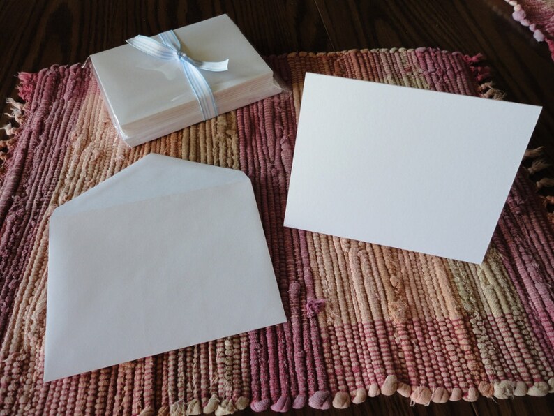 Blank Cards and Envelopes White Set of 12 Etsy