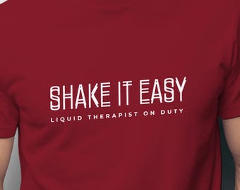 Camiseta Shake It Easy / Camiseta divertida de barman "Liquid Therapist" / Camiseta para amantes de los cócteles