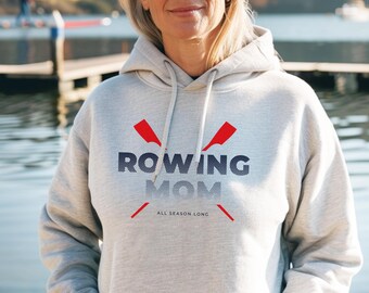 Sudadera con capucha para mamá remadora / Sudadera para madre tripulante / Regalo de regata para ella / Ropa para la vida en el barco / Conjunto para combinar con papá / Suéter de temporada de carreras