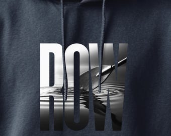 Sudadera con capucha ROW Oar in Water / Sudadera con gráfico fotográfico de remo / Regalo para remero / Sudadera para atletas de tripulación / Regalo para entrenador / Minimalista