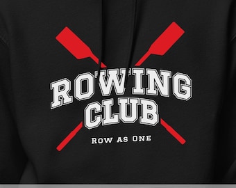 Sudadera con capucha del club de remo / Cuello redondo estilo universitario vintage / Row As One