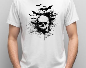 Camiseta de calavera y murciélagos / Idea de atuendo gótico