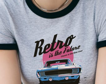 Camiseta de coche retro con timbre / Camiseta vintage de muscle car / Camiseta clásica de calle para adolescentes y hombres