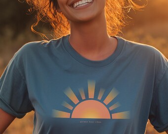 Camiseta Golden Hour Vibes / Camiseta con gráfico minimalista de atardecer / Camiseta unisex suave