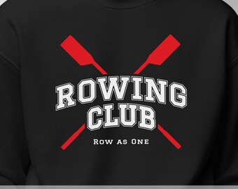 Sudadera unisex del club de remo / Cuello redondo estilo universitario vintage / Row As One