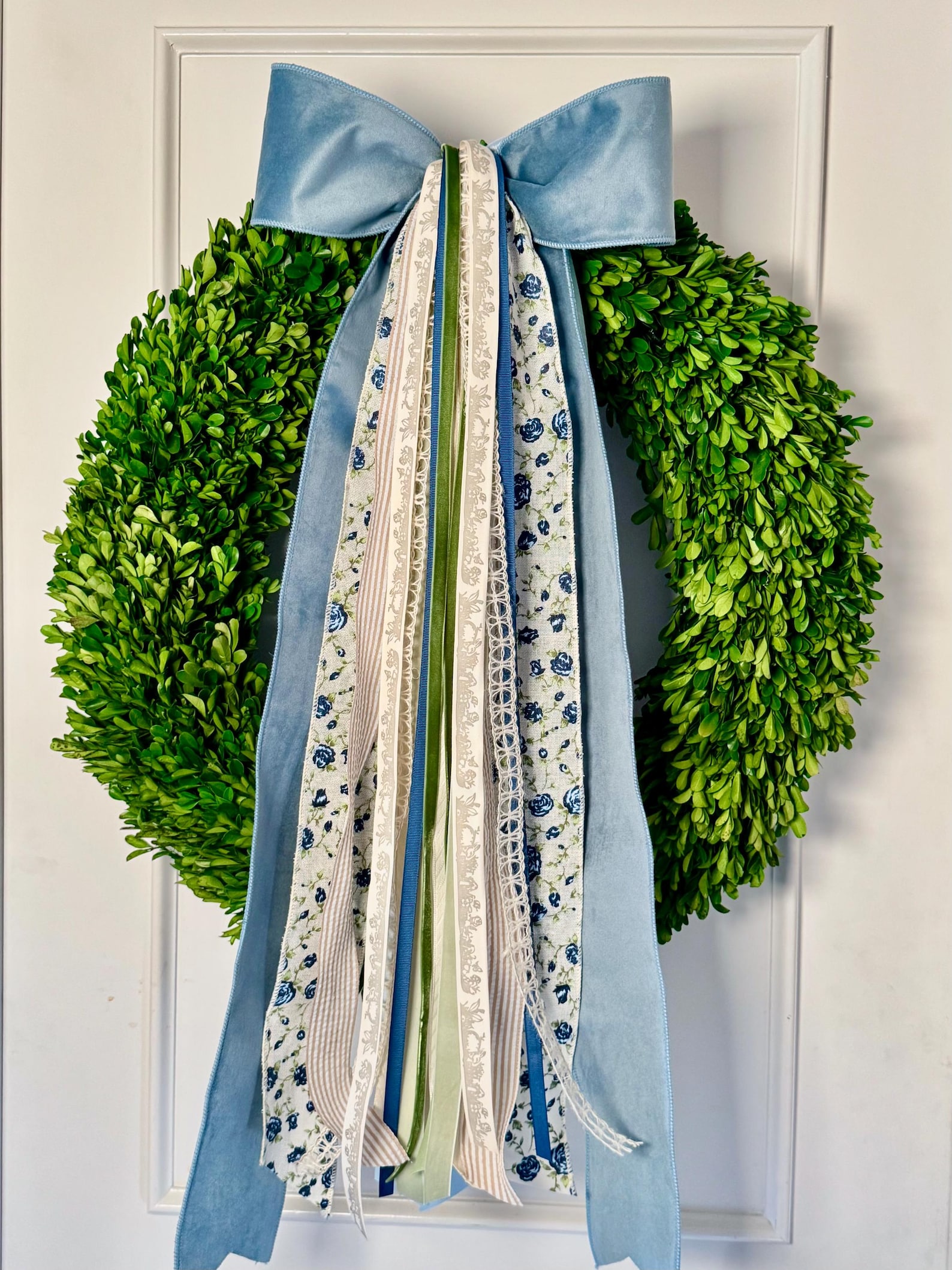 Blue Ribbon Spring Dusty Blue Spring Wreath Ribbon Set |