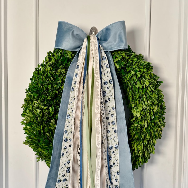 Dusty Blue Spring Wreath Ribbon Set | 