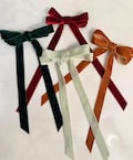 Hand-Tied Velvet Bow with Clips | Holiday Velvet Bows for Christmas Trees, Mantels, Wreaths & Gifts | Luxe Christmas Decorations- 10" long
