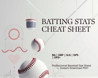 Baseball Schlaganalytik Stats Spickzettel