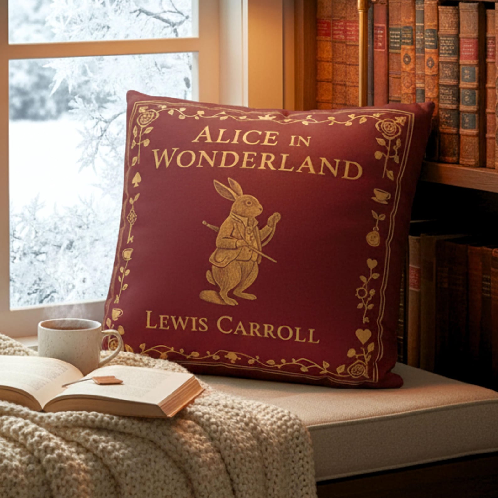 Alice in Wonderland Throw Pillow Cover