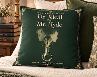 The Strange Case of Dr. Jekyll and Mr. Hyde Pillow Cover, Gothic Book Decor, Dark Academia Autumn Gift for Book Lovers