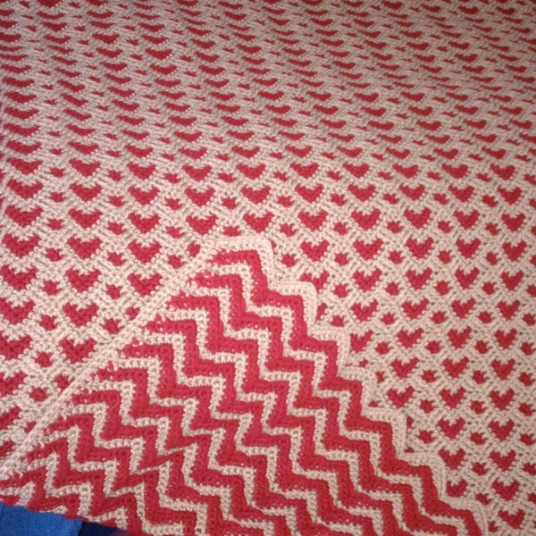 Heart and Ripple Reversible Afghan