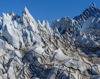 Matanuska Seracs  - Matted photograph of the Matanuska Glacier, Glacier View, Alaska