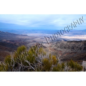 Aguereberry Point -  Matted photograph of Death Valley as viewed from Aguereberry Point