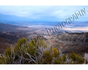 Aguereberry Point -  Matted photograph of Death Valley as viewed from Aguereberry Point