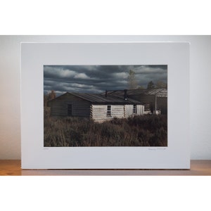 Menor's Cabin Matted photograph of William Menor's homestead in the Grand Tetons National Park. image 2
