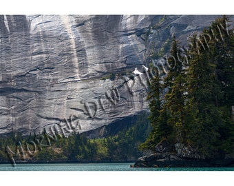 Greystone Bay -  Matted photograph of a rocky bay in Prince William Sound, Alaska