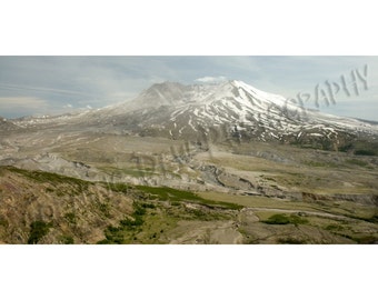 Wasteland - Matted photograph of Mount Saint Helens