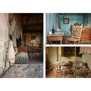 Bodie Interiors - Matted photograph of Bodie State Historic Park, California