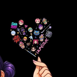 Kpop Huntrix PNG Art | Saja Girls Clipart PNG | Demon Hunters Fan Art | Digital Kpop Shirt Design image 5