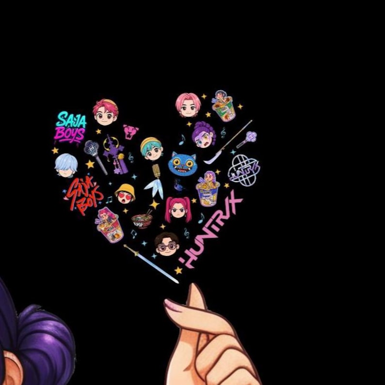 Kpop Huntrix PNG Art | Saja Girls Clipart PNG | Demon Hunters Fan Art | Digital Kpop Shirt Design image 5